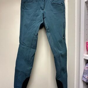 Equiline Breeches, Riding Pants, green size 24, 2, FR 34 made in Italy